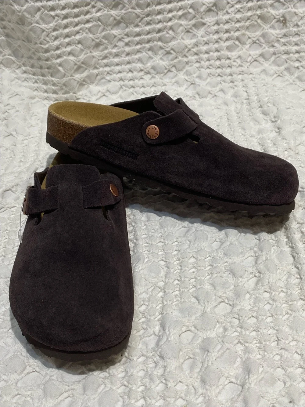 Birkenstock Kids Suede Clog in Dark Brown Sz F8 M 6